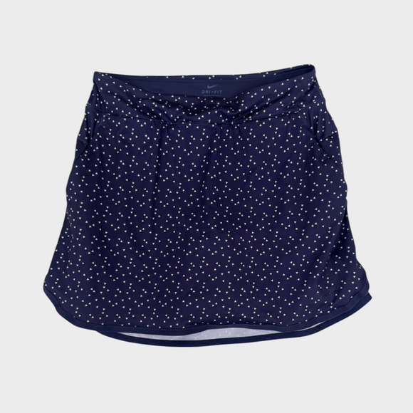 Nike Dri Fit Medium Blue Gray Triangle Print Polyester Skort with Shorts Under - Picture 1 of 6